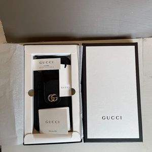 Gucci Iphone 10 XS Max Black Leather Phone Case